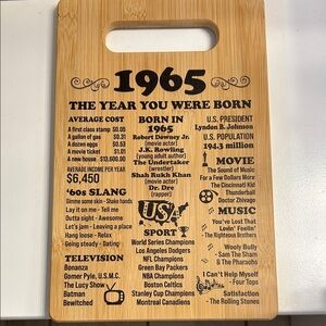 1965 Trivia Bamboo Cutting Board
